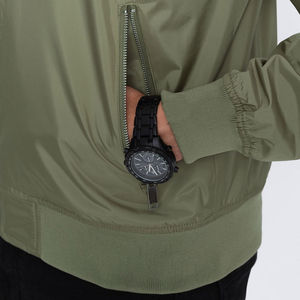 Chaqueta Bomber Verde Oliva Casual para Hombre, Ligera, Cortavientos, con Cierre, Estilo MA-1, Ropa de Calle, Abrigo Exterior para Hombre - Product Image 6