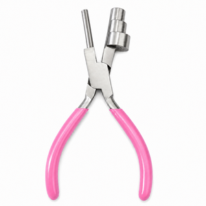 Pince à former les anneaux à 3 barres avec poignée rose, outil de fabrication de bijoux en acier inoxydable pour la création de boucles, anneaux et pendentifs - Product Image 1