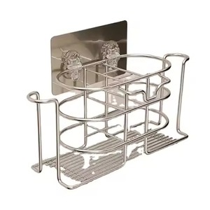 New Premium Metal Steel Shelf Stand <b>Toothbrush</b> <b>Holder</b> Bathroom Organizer Rack Wall Mounted Durable <b>Toothbrush</b> <b>Holder</b> - Product Image 2