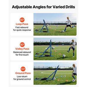 อุปกรณ์ฝึกซ้อมฟุตบอลแบบ Quick Switch Angle Soccer Goal Rebounder โครงเหล็กแข็งแรง ทนทาน ตาข่าย PE สำหรับฝึกส่งบอล - Product Image 3