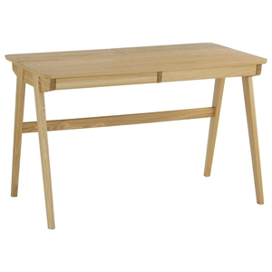 Mid-Century Modern Simplicity Natural Oak Study <b>Table</b> with Easy Installation Design and Sturdy Wood Legs for Home <b>Office</b> - Product Image 1