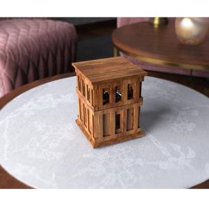 Brûleur à Bakhoor en bois architectural, design en treillis à deux étages, Mabkhara sculpturale en bois, encensoir pour Oud et encens. - Product Image 2