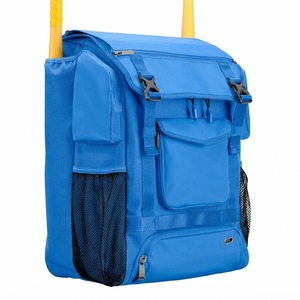 Sac d'équipement de baseball bleu en matériau 600D, capacité 50-70L, avec support pour batte et plusieurs poches pour les joueurs - Product Image 1