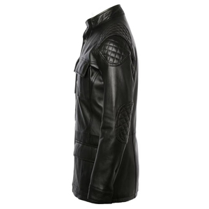 Chaqueta de Cuero Casual para Hombre, de Piel de Cordero Genuina, Invierno 2026, Material de Alta Calidad, Precio al por Mayor, Corte Ajustado, Resistente al Viento, con Cuello Alto - Product Image 2