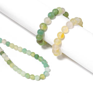 Top Grade 6/8/10mm Dyed Apple Green Agate <b>Stone</b> <b>Beads</b> Tricolor Grape Agate Light Yellow Loose <b>Stone</b> <b>Beads</b> Handmade Jewelry - Product Image 1