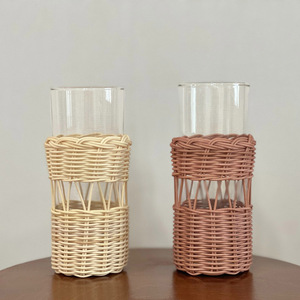 Gobelets en rotin naturel faits à la main pour gobelets pour boissons accessoires de verrerie en vrac bon marché porte-gobelets en verre - Product Image 6