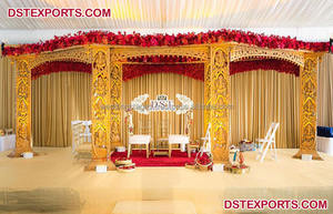 Decoración de Boda Estilo Manavarai de Sri Lanka, Mandap con Temática del Sur de la India, Impresionante Decoración de Mandap para Bodas en el Reino Unido - Product Image 3