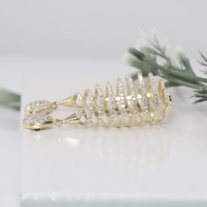Pendientes Colgantes de Oro Amarillo de Lujo con Diseño de Espiral, Clásicos con Micro Pavé de Diamantes Cultivados en Laboratorio, Joyería Fina para Mujer, Anillo de Compromiso - Product Image 3