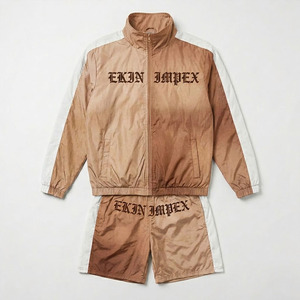 High Quality Men Sportswear Set Nylon Windbreaker <b>Zip</b> <b>Up</b> <b>Jacket</b> Shorts Tracksuit Custom Logo 2 Piece Sports Set Ombre Design - Product Image 1