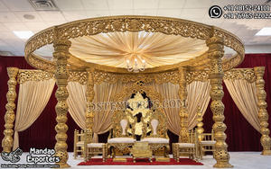 Mandap tradicional para bodas tamilas, Royal Vivah Mandap para bodas del sur de la India, Kalyana Mandapam redondo clásico para bodas tamilas - Product Image 2