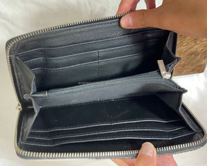 Hot Selling 2026 Hand Tooled Genuine Cowhide Leather <b>Wallet</b> Zipper Checkered Pattern <b>Ladies</b> Long Multi Card Holder High Quality - Product Image 6