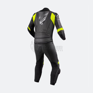 Combinaison de moto en cuir avec logo personnalisé, une pièce, pour la course sur circuit, résistante aux abrasions, équipement de protection pour motards - Product Image 2
