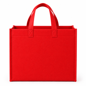 Red Non Woven Tote Shopping <b>Bag</b> <b>Medium</b> <b>Size</b> Custom Printed Reusable Grocery Carry <b>Bag</b> with Hand Handles - Product Image 4