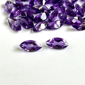 7x14mm Natural Purple <b>Amethyst</b> Marquise Cut Faceted Loose Gemstones AAA Grade Calibrated <b>Amethyst</b> For Jewelry Making Wholesale - Product Image 2