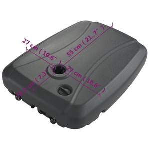 Base per Ombrellone Standard in Plastica Nera, Design Rettangolare per Ombrelloni da Patio e Basi - Product Image 6