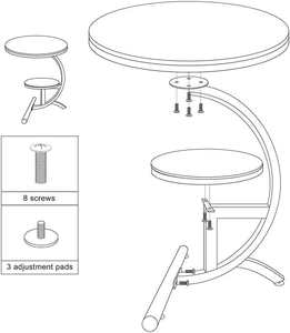 Mesa de Centro Redonda, Mesa Auxiliar de Noche, Mesa Telefónica con Almacenamiento, Dorado y Blanco, Moderna, para Sala de Estar o Dormitorio - Product Image 3