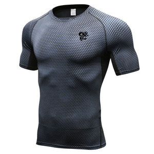 Durable Stretch Athletic Training Wear <b>Compression</b> <b>Shirt</b> With Breathable Fabric Moisture Control For Gym Exercise - Product Image 1