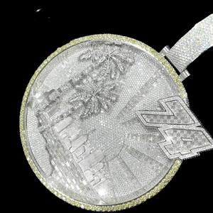 925 Silver Hip Hop Jewelry Charm Pendants Custom Luxury <b>Iced</b> <b>Out</b> Silver VVS Moissanite <b>Chain</b> and Pendants - Product Image 2