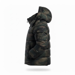 Manteau d'hiver camouflage pour homme à fort potentiel de vente, avec capuche, col montant, fermeture éclair, épais, décontracté, imperméable, en polyester - Product Image 3