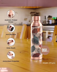 Bouteille d'eau en cuivre 1000 ml, isolation thermique (0-6 heures), compatible eau bouillante, pour enfants et activités de plein air - Product Image 4
