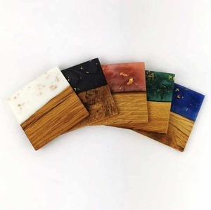 Personalized Epoxy Resin Coaster <b>Set</b> Custom Logo Corporate Gift Wholesale - Product Image 3