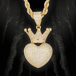 Colgante de Corazón con Moissanita de Alta Calidad, Estilo Hip Hop, Brillante, para Fiestas y Regalos, Amuletos de Moda - Product Image 6