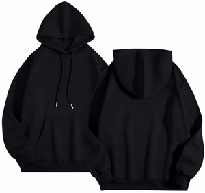 Sudadera con Capucha Negra para Mujer, Sudadera con Bolsillo Canguro, Informal, para Otoño e Invierno - Product Image 2