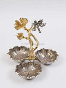 Venta al por mayor de lujo hecho a mano 3 niveles frutero personalizado oro pulido aluminio moderno boda fiesta decorativo cuenco - Product Image 2