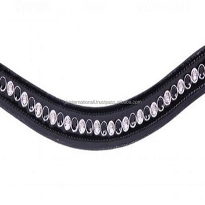 1 rangée de cristaux noirs et argentés de luxe, chaîne bling incrustée de canal vide, bande de sourcils de cheval en cuir faite à la main en cob complet - Product Image 5