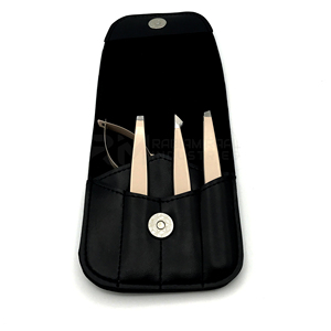 Juego de Pinzas para Cejas de Acero Inoxidable de Alta Calidad RMI, Diseño Inclinado Ligero, 1.5 mm de Grosor, para Extensión de Pestañas - Product Image 1