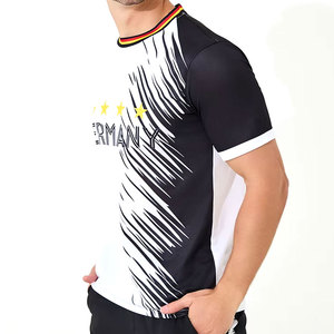 Camiseta de Fútbol de Poliéster 100% de Alta Calidad al por Mayor, Personalizada con Nombre y Letras del Equipo, Impresión de Camiseta de Fútbol de Alemania, Pantalones Cortos de Cuatro Vías - Product Image 3