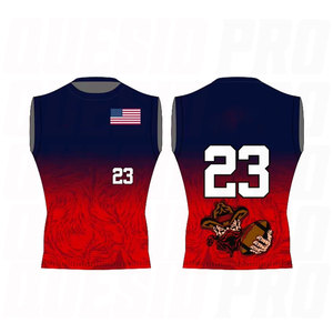 Uniforme de Fútbol Americano 7v7 para Jóvenes, Compresión, Sin Mangas, Transpirable, Impresión Sublimada, Correa Elástica, Nombre del Equipo Personalizado - Product Image 3