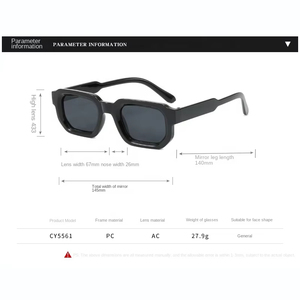 แว่นกันแดดวินเทจปี 2025 สำหรับผู้ชาย สไตล์พังก์ แบรนด์หรู กรอบสีดำ พร้อมอะซิเตทสีแดง Menpecs สำหรับผู้ชาย - Product Image 5