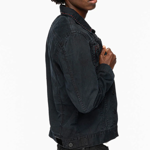 2026 Custom High Quality Men's <b>Jacket</b> New Design for Winter with Logo Wholesale Price Breathable Denim <b>Rhinestone</b> <b>Jacket</b> - Product Image 4