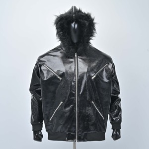 Veste matelassée unisexe d'hiver de haute qualité, en cuir véritable, à capuche, coupe-vent, légère, élégante, tendance, de luxe, vente en gros - Product Image 1