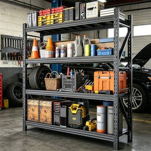 Scaffalature Industriali Regolabili a 4 Livelli da 31,5 Piedi, Capacità 2500 Libbre, Unità di Stoccaggio in Metallo per Garage, Ampio Spazio per Magazzino - Product Image 1
