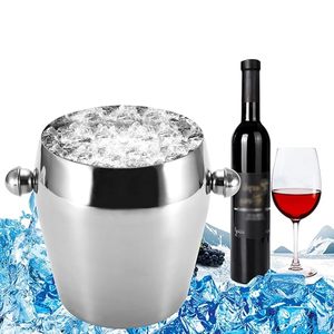 Bac à boissons isotherme double paroi en acier inoxydable OEM 3L – Seau à glace pour bière, champagne, vin – Accessoires de bar pour la maison et les fêtes - Product Image 2