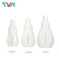 (SAMPLE) Flacon compte-gouttes ovale en plastique souple LDPE 3ml/5ml/10ml/11ml avec bouchon fileté PP et bouchon intérieur PE pour sérum de soin HOS