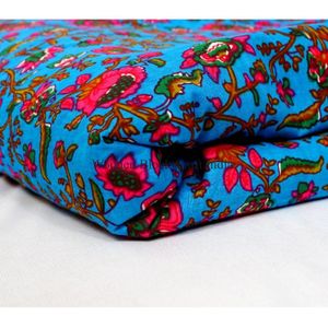 Breathable Eco Friendly Hand <b>Block</b> Printed Cotton Fabric Handcrafted Jaipur Heritage Traditional <b>WOODEN</b> <b>BLOCK</b> CRAFT INDIA Four - Product Image 2