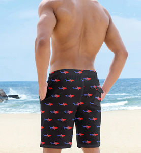 Shorts de plage de qualité supérieure pour hommes avec ceinture élastique, couleur personnalisée, vêtements de bain pour la planche à roulettes, shorts de sport de plage pour hommes - Product Image 2