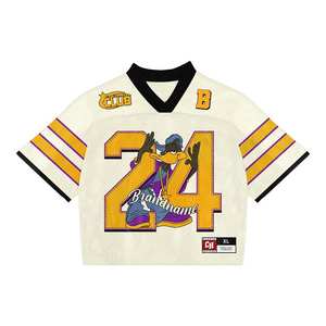 Personnalisez votre maillot de football de marque, maillot court à manches courtes en mesh respirant, logo brodé, design de style américain, maillots unisexes - Product Image 2