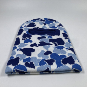 Cagoule unisexe en tricot camouflage, masque intégral, cagoule de ski, couvre-tête chaud et coupe-vent pour l'hiver, style streetwear décontracté, vente en gros OEM - Product Image 4