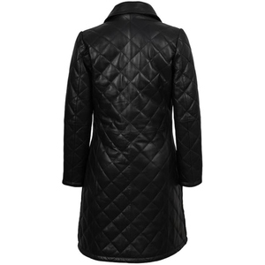 Manteau long en cuir véritable de qualité supérieure pour femme, classique, élégant, coupe ajustée, veste d'hiver tendance, style personnalisé - Product Image 2
