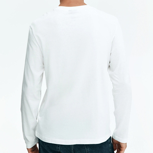 Nueva Llegada, Camiseta de Hombre de Algodón Ecológico con Estampado de Serigrafía, Cuello Redondo, Manga Larga, Estilo Casual Vintage, Tendencia Actual - Product Image 3