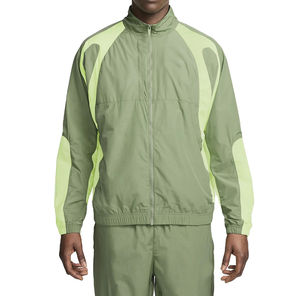 <b>Men's</b> <b>Green</b> Color Blocking Windbreaker Track <b>Suit</b> Set Sporty Breathable Polyester/Nylon Hooded Full Zip Jacket Pants Spring Wear - Product Image 2