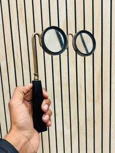 Lupa de Doble Lente de Latón Antiguo con Mango |   Lupa de Lectura e Inspección Vintage - Product Image 4