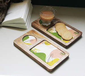 Vente en gros Plateau de service en bois imprimé écologique avec tiroir pour la maison Hôtel Restaurant Falak World Export Produit premium - Product Image 2