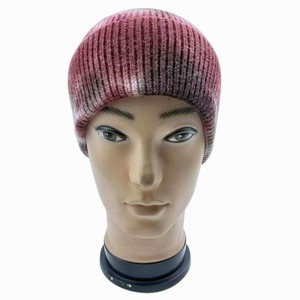 Bonnet d'hiver en acrylique tendance unisexe, rose dégradé, tricot côtelé, bonnet chaud pour temps froid - Product Image 2