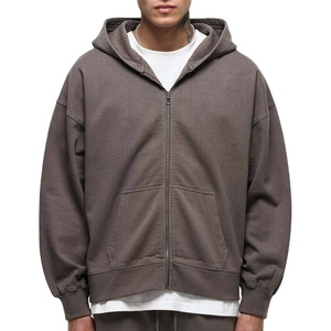 Top Premium nouveauté haute qualité goutte épaule fermeture éclair sweats à capuche 360gsm 100% coton polaire meilleure vente fabrication de vêtements - Product Image 5