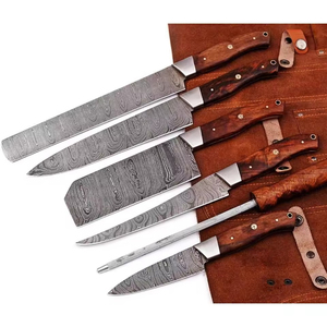 Ensemble de couteaux de chef en acier Damas faits à la main pour collection de cuisine, offrant une excellente balance et une précision exceptionnelles, couteau culinaire artisanal. - Product Image 1